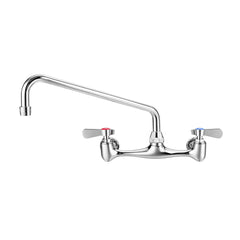 Whitehaus Wall Mount Utility Faucet with Extended Swivel Spout and Lever Handles - WHFS812-C