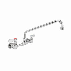 Whitehaus Wall Mount Utility Faucet with Extended Swivel Spout and Lever Handles - WHFS812-C