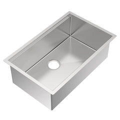 Whitehaus 30  Undermount Single Bowl 16 Gauge Brushed Stainless Steel Workstation Sink With Accessories - WHSW