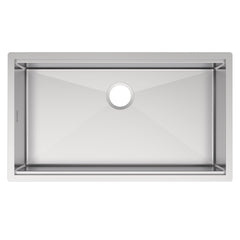 Whitehaus 33  Undermount Single Bowl 16 Gauge Brushed Stainless Steel Workstation Sink With Accessories - WHSW