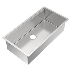 Whitehaus 36  Undermount Single Bowl 16 Gauge Brushed Stainless Steel Workstation Sink With Accessories - WHSW