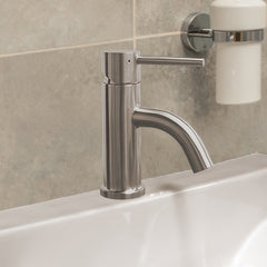 Whitehaus Waterhaus Solid , Single Hole, Single Lever Lavatory Faucet with Matching Pop-up Waste - WHS0111-SB