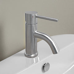 Whitehaus Waterhaus Solid , Single Hole, Single Lever Lavatory Faucet with Matching Pop-up Waste - WHS0111-SB