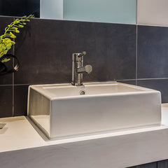 Whitehaus Waterhaus Solid Stainless Steel, Single Hole, Single Lever Lavatory Faucet - WHS0311-SB-BSS