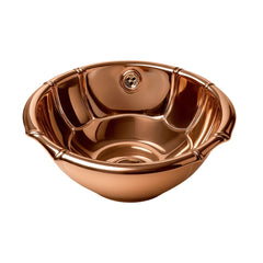 Whitehaus Decorative Round Fluted Design Drop-in Basin with Overflow and a 1 1/4  Center Drain - WH613CBL