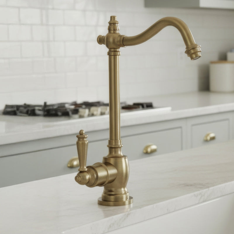 Whitehaus Point of Use Instant Hot Water Drinking Faucet with Traditional Spout - WHFH-H1006-AB