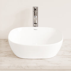 Whitehaus Isabella Plus Collection Square Above Mount Basin with Center Drain - WH71301 - The Home Selection