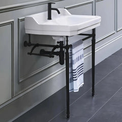 WHITEHAUS 23″ Victoriahaus Console with Integrated Rectangular Bowl, Polished Brass Leg Support - WHV024-L33-1H - The Home Selection