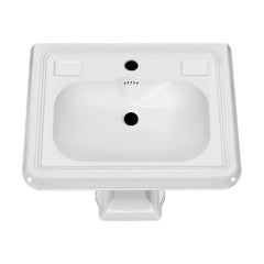 Whitehaus 29" Traditional Pedestal Sink with Large Rectangular Bowl, Dual Soap Ledges, Overflow Control Rim and Overflow - AR854-AR805 - The Home Selection