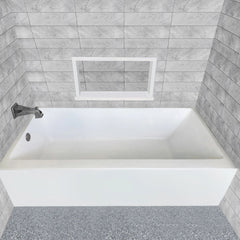 Whitehaus 60" Alcove Soaking Bathtub With Drain Hole Options - WHAB6030 - The Home Selection