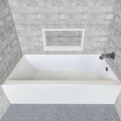 Whitehaus 60" Alcove Soaking Bathtub With Drain Hole Options - WHAB6030 - The Home Selection