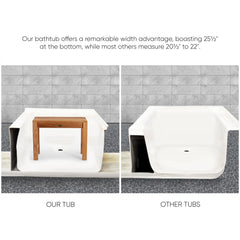 Whitehaus 60" Alcove Soaking Bathtub With Drain Hole Options - WHAB6030 - The Home Selection