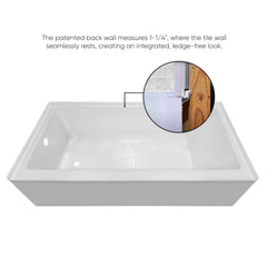 Whitehaus 60" Alcove Soaking Bathtub With Drain Hole Options - WHAB6030 - The Home Selection