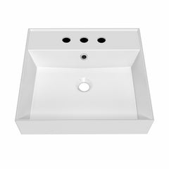 Whitehaus Rectangular Basin with Single Faucet Drilling & Overflow - B-AG - The Home Selection