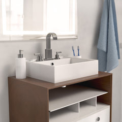 Whitehaus Rectangular Basin with Single Faucet Drilling & Overflow - B-AG - The Home Selection