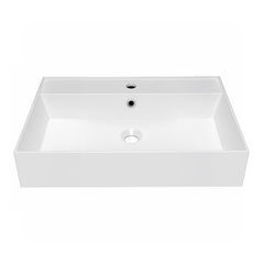 Whitehaus Rectangular Basin with Single Faucet Drilling & Overflow - B-AG - The Home Selection