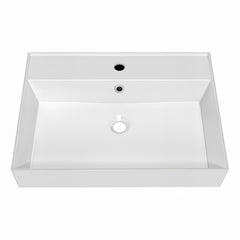 Whitehaus Rectangular Basin with Single Faucet Drilling & Overflow - B-AG - The Home Selection