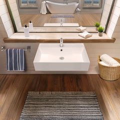 Whitehaus Rectangular Basin with Single Faucet Drilling & Overflow - B-AG - The Home Selection