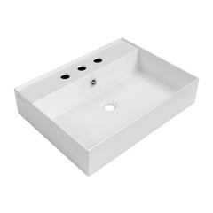 Whitehaus Rectangular Basin with Single Faucet Drilling & Overflow - B-AG - The Home Selection