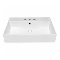 Whitehaus Rectangular Basin with Single Faucet Drilling & Overflow - B-AG - The Home Selection