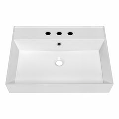 Whitehaus Rectangular Basin with Single Faucet Drilling & Overflow - B-AG - The Home Selection