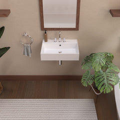 Whitehaus Rectangular Basin with Single Faucet Drilling & Overflow - B-AG - The Home Selection
