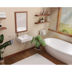 Whitehaus Rectangular Basin with Single Faucet Drilling & Overflow - B-AG - The Home Selection