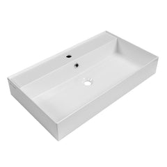 Whitehaus Rectangular Basin with Single Faucet Drilling & Overflow - B-AG - The Home Selection