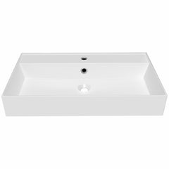 Whitehaus Rectangular Basin with Single Faucet Drilling & Overflow - B-AG - The Home Selection