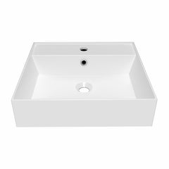Whitehaus Rectangular Basin with Single Faucet Drilling & Overflow - B-AG - The Home Selection