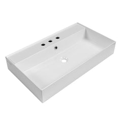 Whitehaus Rectangular Basin with Single Faucet Drilling & Overflow - B-AG - The Home Selection