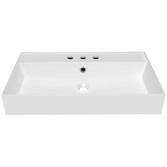 Whitehaus Rectangular Basin with Single Faucet Drilling & Overflow - B-AG - The Home Selection