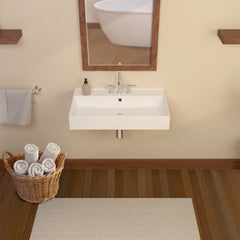 Whitehaus Rectangular Basin with Single Faucet Drilling & Overflow - B-AG - The Home Selection