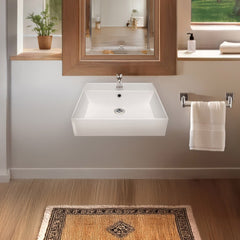 Whitehaus Rectangular Basin with Single Faucet Drilling & Overflow - B-AG - The Home Selection
