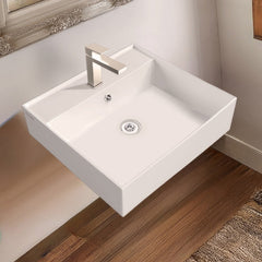 Whitehaus Rectangular Basin with Single Faucet Drilling & Overflow - B-AG - The Home Selection