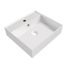 Whitehaus Rectangular Basin with Single Faucet Drilling & Overflow - B-AG - The Home Selection
