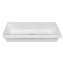 Whitehaus Rectangular Semi-Recessed Basin with Center Drain Location - B-AGS - The Home Selection