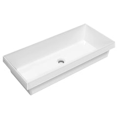 Whitehaus Rectangular Semi-Recessed Basin with Center Drain Location - B-AGS - The Home Selection