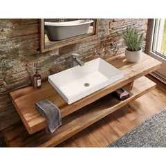 Whitehaus Rectangular Semi-Recessed Basin with Center Drain Location - B-AGS - The Home Selection
