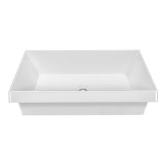 Whitehaus Rectangular Semi-Recessed Basin with Center Drain Location - B-AGS - The Home Selection
