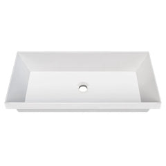 Whitehaus Rectangular Semi-Recessed Basin with Center Drain Location - B-AGS - The Home Selection