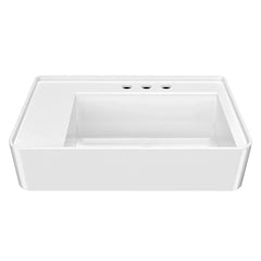 Whitehaus Rectangular Wall Mount Basin with Faucet Drilling Options and Rear Center Drain Location - The Home Selection