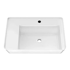 Whitehaus Rectangular Wall Mount Basin with Faucet Drilling Options and Rear Center Drain Location - The Home Selection