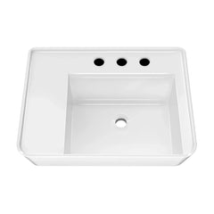 Whitehaus Rectangular Wall Mount Basin with Faucet Drilling Options and Rear Center Drain Location - The Home Selection