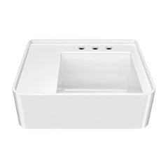 Whitehaus Rectangular Wall Mount Basin with Faucet Drilling Options and Rear Center Drain Location - The Home Selection