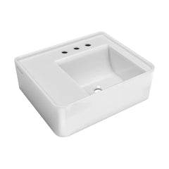 Whitehaus Rectangular Wall Mount Basin with Faucet Drilling Options and Rear Center Drain Location - The Home Selection