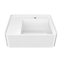 Whitehaus Rectangular Wall Mount Basin with Faucet Drilling Options and Rear Center Drain Location - The Home Selection