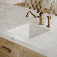 Whitehaus Undermount/Drop-in Single Bowl Fireclay Kitchen Sink with Stainless Steel Grid Included - WHUF1818 - The Home Selection