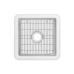 Whitehaus Undermount/Drop-in Single Bowl Fireclay Kitchen Sink with Stainless Steel Grid Included - WHUF1818 - The Home Selection