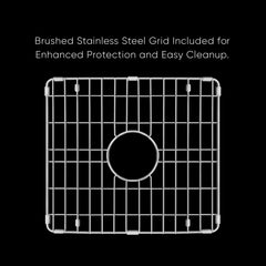 Whitehaus Undermount/Drop-in Single Bowl Fireclay Kitchen Sink with Stainless Steel Grid Included - WHUF2418 - The Home Selection